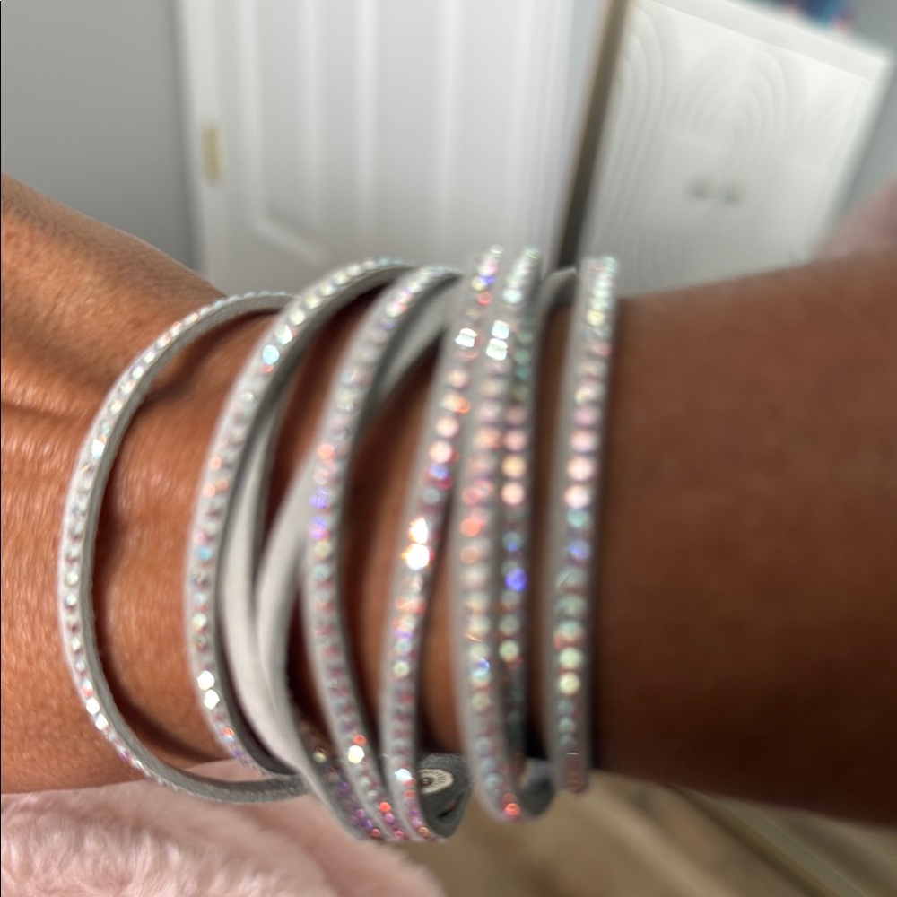 Touchstone Crystal Wrap-Star Bracelet - Gray